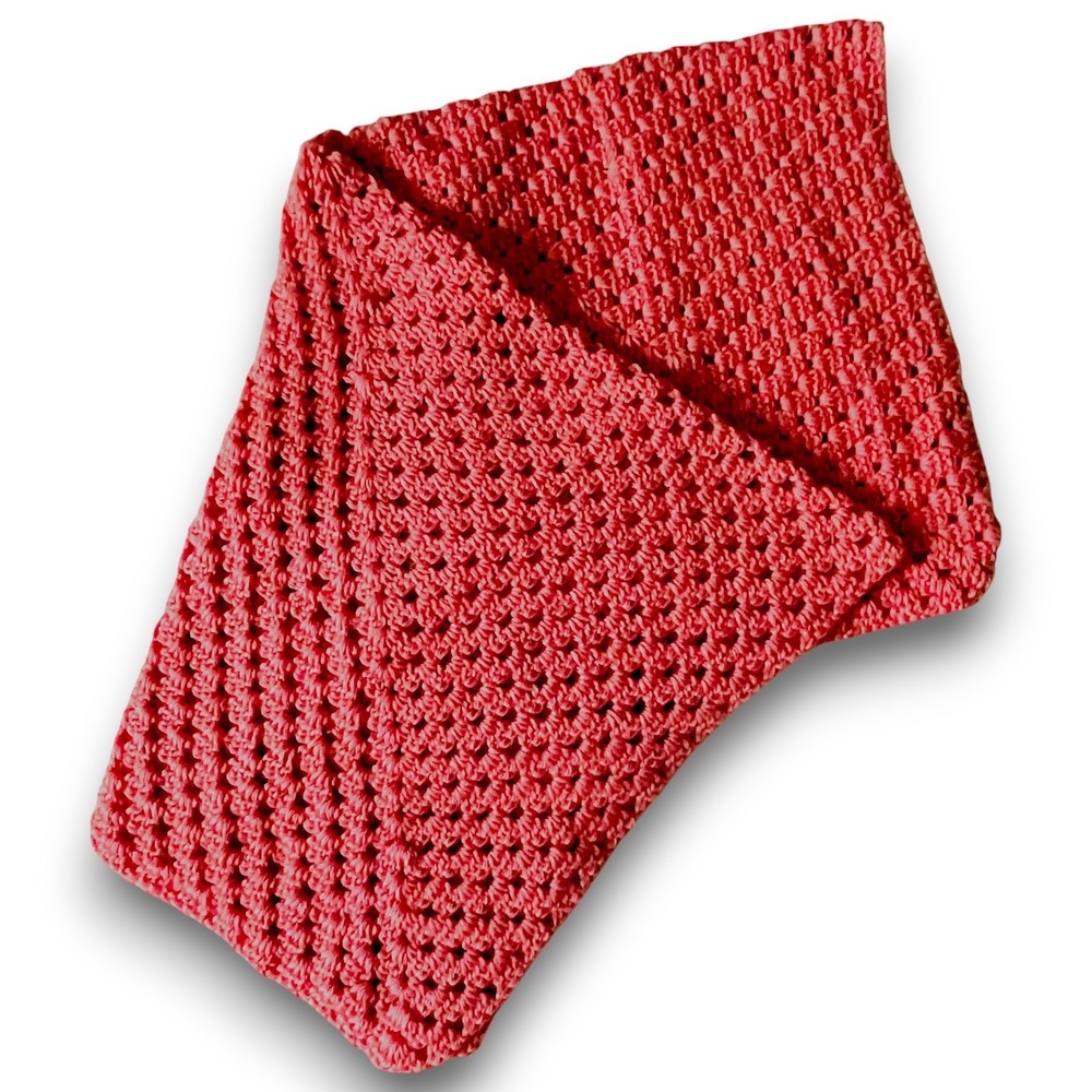 Hand‎ Crocheted Blanket Baby Lap Afghan Dusty Pink 34"x32" NWOT